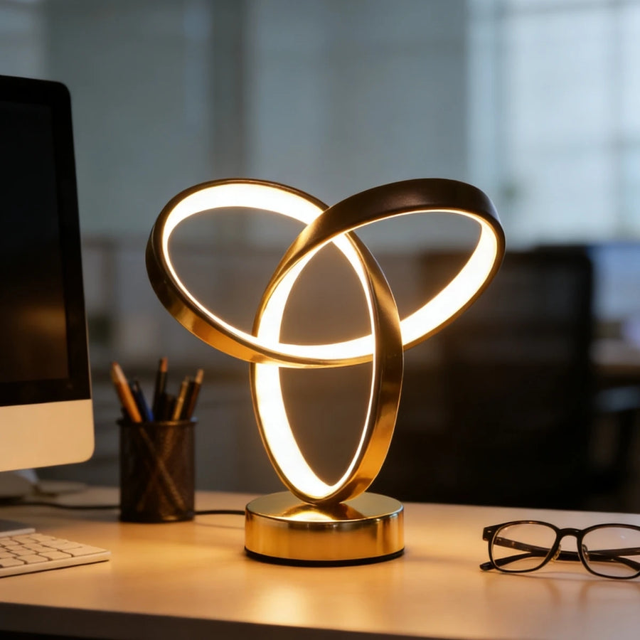 Trio – lampe de bureau LED spirale tricolore