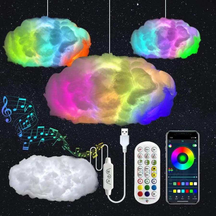 Nimbus – lampe nuage LED 3D avec télécommande