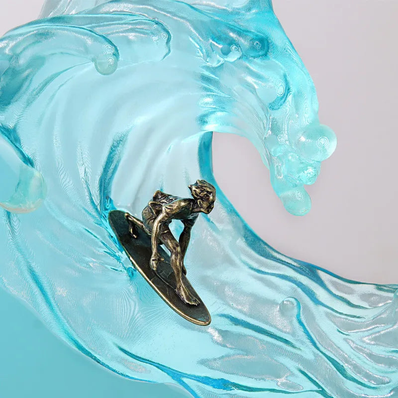 Houle – lampe en résine baleine et vague océane
