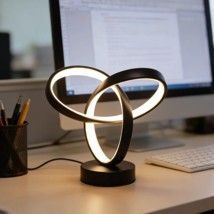 Trio – lampe de bureau LED spirale tricolore